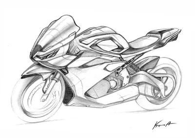 Красивый рисунок мотоцикла в высоком разрешении