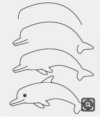 реалистичный рисунок дельфина Иллюстрация вектора - иллюстрации  насчитывающей морск, мило: 228475538