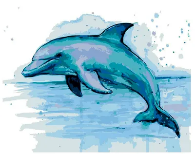 Рисунок дельфина и водорослей. | Премиум векторы