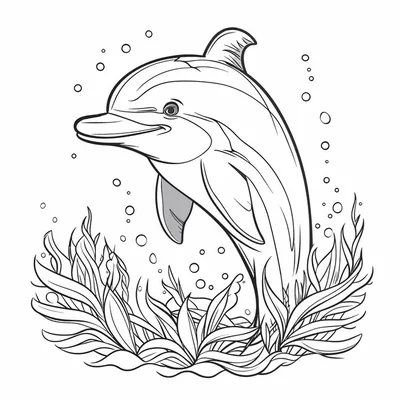 Фотообои - Рисунок дельфина в подводном мире. Артикул 10003801.