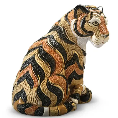 Ceramic Tiger Figurine | De Rosa Collection | Sitting Tiger