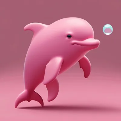 Розовый дельфин в нежно голубом …» — создано в Шедевруме