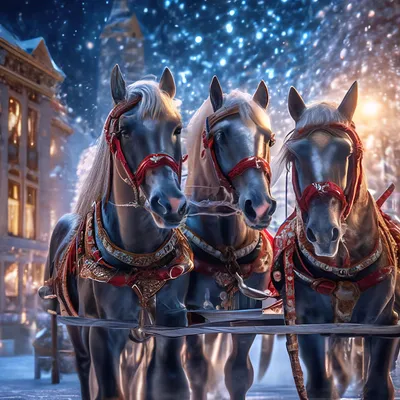 Русская тройка белых лошадей,девушка…» — создано в Шедевруме