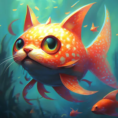 Кот рыба» — создано в Шедевруме