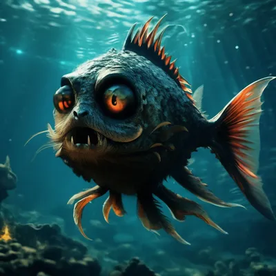 Сказочно , рыба кот на дне морском» — создано в Шедевруме