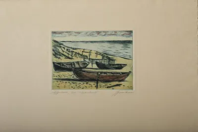 Картина «Рыбацкие лодки на Сардинии» купить в Минске