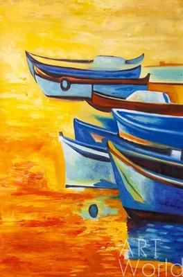Рыбацкие лодки. Пейзаж с лодками» картина Вейнер Наталии (бумага, акварель)  — купить на ArtNow.ru