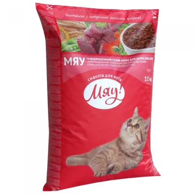 Сухой корм для взрослых котов Мяу рыбный 14 кг - доставка по Украине |  ZooCool.ua