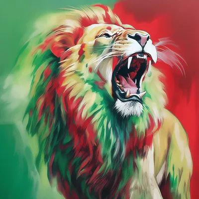 Наклейка «Рычащий лев»