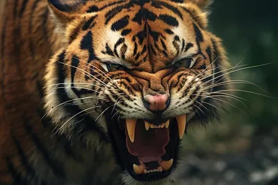 Фотообои Рычащий тигр на заказ любой размер, код:2480 | ЭкоПринт