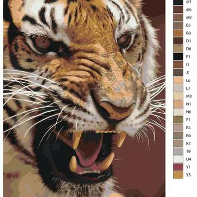 Красивый рычащий тигр на фоне …» — создано в Шедевруме