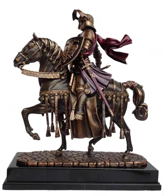 Подарок ценителю средневековья - скульптура рыцарь на коне