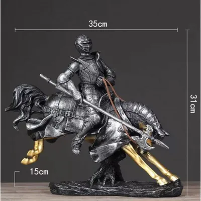 Средневековый рыцарь на коне. Высота: 9,5 см. - Decorar con Arte