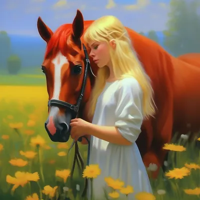 Картина \"Рыжая лошадь\"