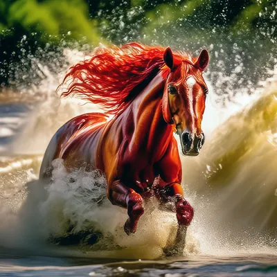 Рыжая лошадь лежит Stock Photo | Adobe Stock