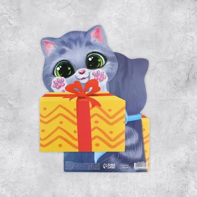 Интерактивная поздравительная открытка «С Днём рождения», кот, 16 х 11 см  9512238 Дарите Счастье купить по цене от 28руб. | Трикотаж Плюс |  Екатеринбург, Москва