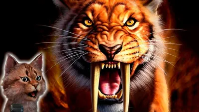 Саблезубый тигр Смилодон | Наука для детей | Вымершие хищные животные -  YouTube