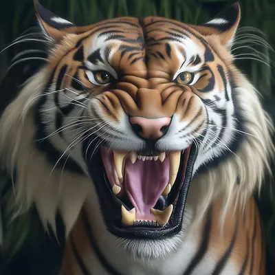 Фото реалистичное саблезубый тигр,…» — создано в Шедевруме