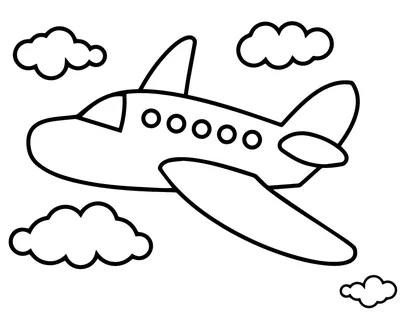 Самолёт — раскраска для детей. Распечатать бесплатно.