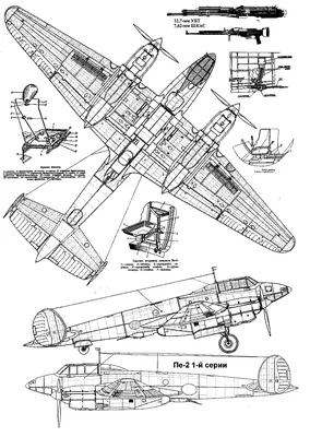 Бомбардировщик Пе-2 - Описание конструкции