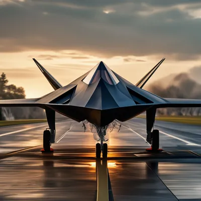 Самолёт невидимка Stels F-117 стоит…» — создано в Шедевруме