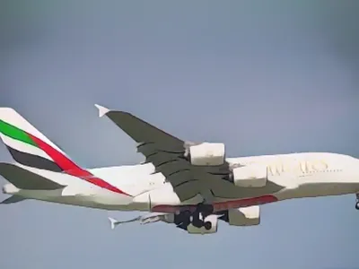 Ночная встреча с A380 Emirates