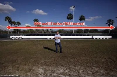 Самый длинный автомобиль в мире побил собственный рекорд