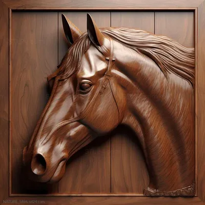 Святой секретариат лошадь известное животное, Прырода 3D мадэль для ЧПУ:  STL / MAX (obj)