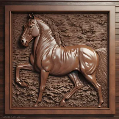 Природа и животные - Лошадь святого Секретариата знаменитое животное 1,  NATURE_5493 | 3D модель для ЧПУ станка