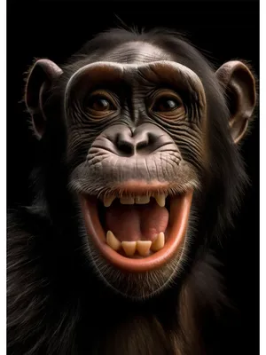 Monkey Selfie III print by David Slater | Posterlounge