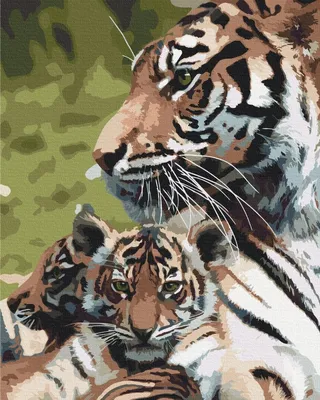 Модуль В дом Модульная картина \"Семейство тигров\" 80x140 см MK50224