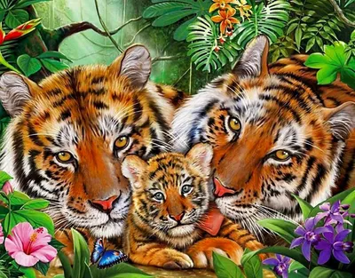 Семья тигров картинки - 65 фото
