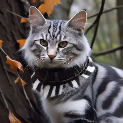 Серый полосатый кот фото 