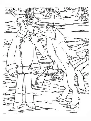 Легендарный серый волк из сказки Иван Царевич на фото
