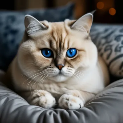 Шиншиловый британский кот с голубыми…» — создано в Шедевруме