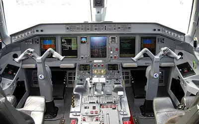 Скачать обои самолет, кабина, монитор, панель, штурвал разрешение 1680x1050  #18711