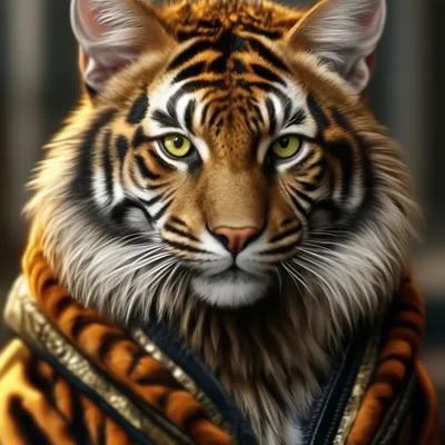 Тигр в пальто» — создано в Шедевруме