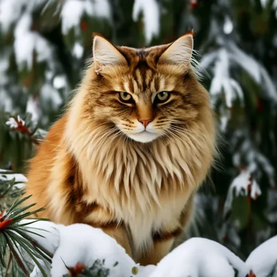 Большой, пушистый рыжий сибирский кот…» — создано в Шедевруме