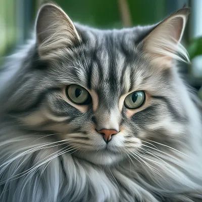 Сибирский кот серый лежит в …» — создано в Шедевруме