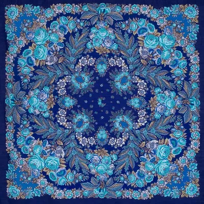 Красивый синий платок: полноценное фото в формате 4k