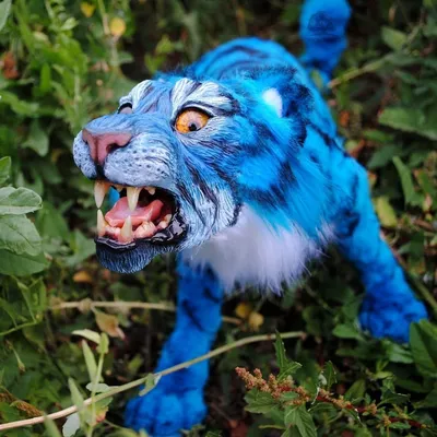 Фантастический синий тигр | Пикабу