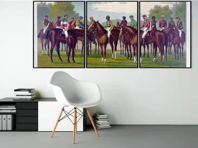 Картина на холсте \"Лошадиные лошади, скаковая лошадь, скаковые лошади\"  120x90 см. с алюминиевым подвесом, в тубусе - купить по низкой цене в  интернет-магазине OZON (551818739)