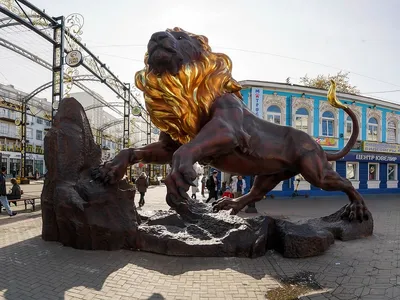 Скульптура ВДК из бетона, Королевский лев, золотой, 85 см - купить в ИП  Иванов, цена на Мегамаркет