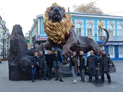 Золотая фигура льва. 26x14cm - Декоративные скульптуры
