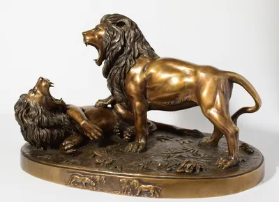 Скульптура льва на постаменте, …» — создано в Шедевруме