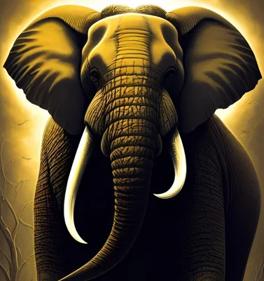 Слон с бивнями | Премиум Фото