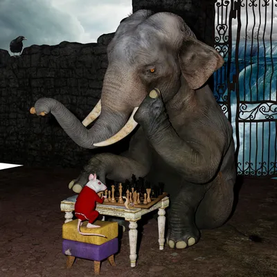 Шахматы (Слон) (керамика), 27x9,5см