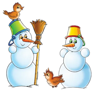 Фото Снеговика и снежной бабы в разных размерах