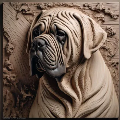 Природа и животные - Английский мастиф собака 4, NATURE_4708 | 3D модель  для ЧПУ станка
