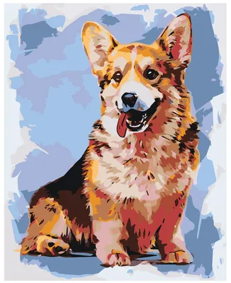 Купить картина по номерам на холсте Собака Корги. Из серии \"Красочные яркие  животные\"., цены на Мегамаркет | Артикул: 600005765697